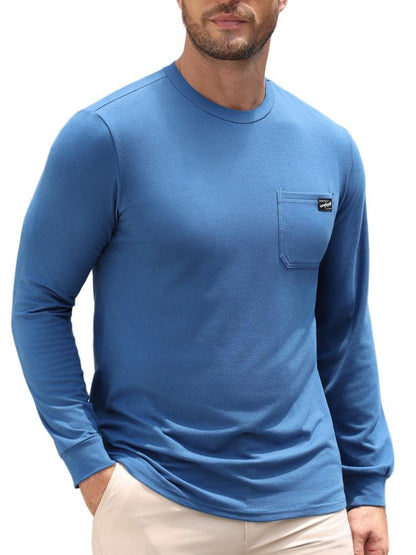 Regular Fit Crewneck Long Sleeve Pocket T-Shirt (US Only)