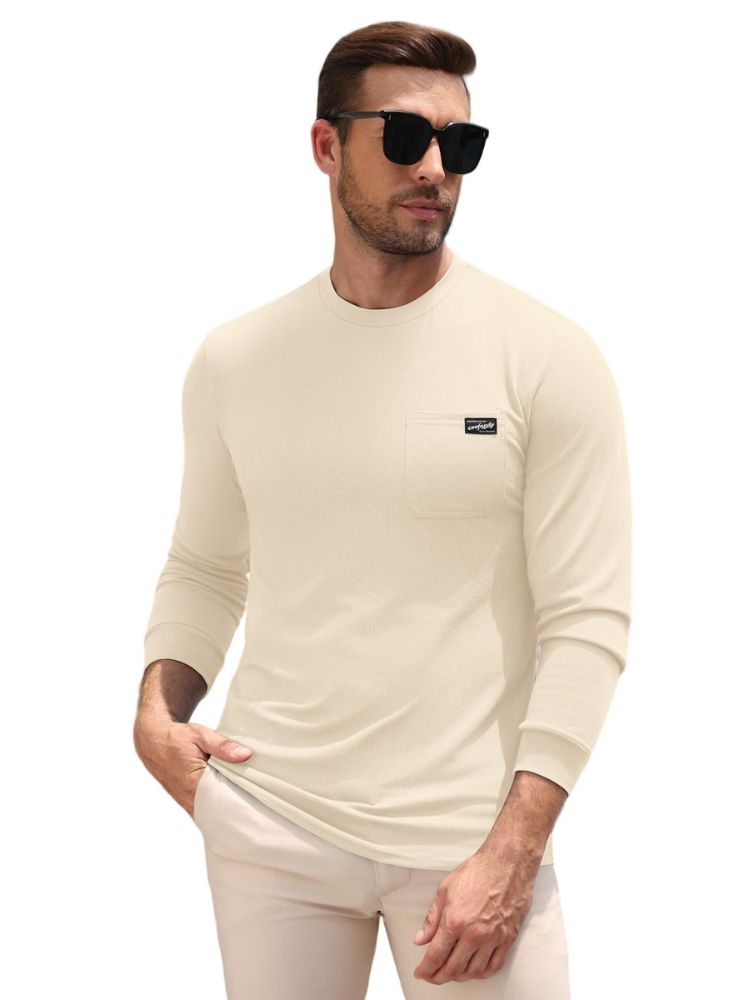 Regular Fit Crewneck Long Sleeve Pocket T-Shirt (US Only)