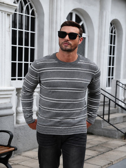 Striped Crewneck Knit Sweater (US Only)