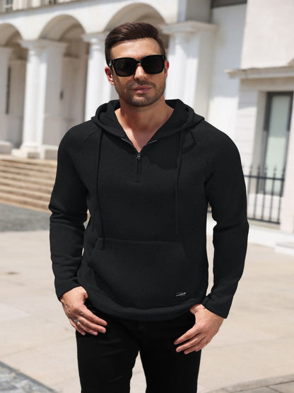 Lightweight Quarter Zip Hoodie with Kangaroo Pocket (US Only)