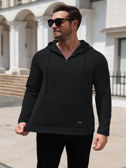 Lightweight Quarter Zip Hoodie with Kangaroo Pocket (US Only)