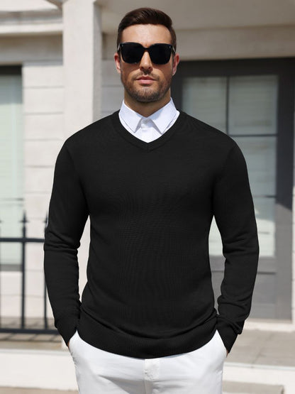 Regular Fit V-Neck Knit Pullover Sweater (US Only)