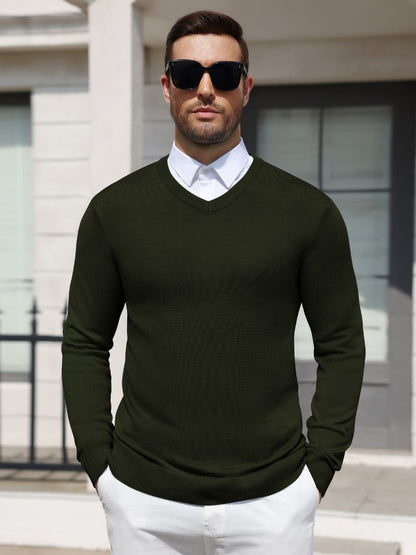 Regular Fit V-Neck Knit Pullover Sweater (US Only)
