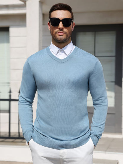 Regular Fit V-Neck Knit Pullover Sweater (US Only)