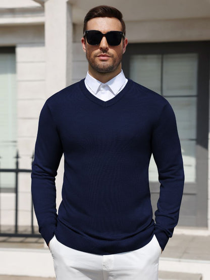 Regular Fit V-Neck Knit Pullover Sweater (US Only)