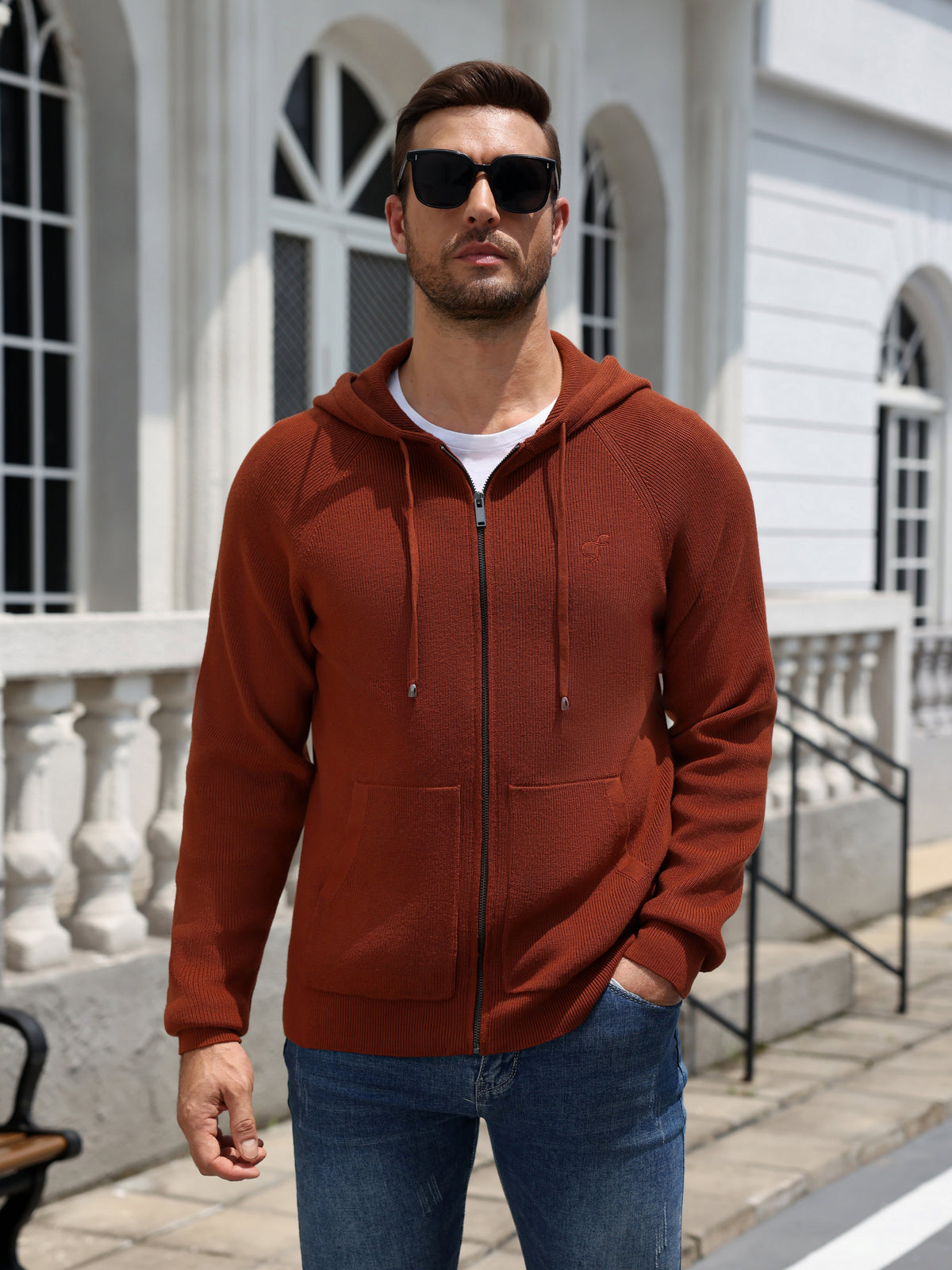 Full Zip Hoodie Knit Sweatshirt Jacket (US Only)