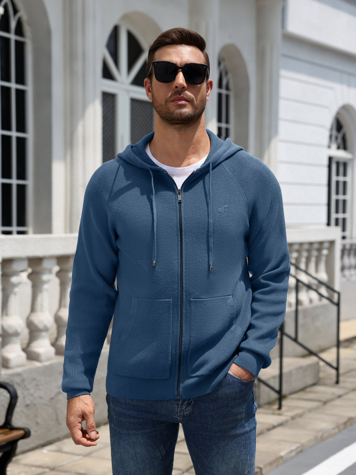 Full Zip Hoodie Knit Sweatshirt Jacket (US Only)
