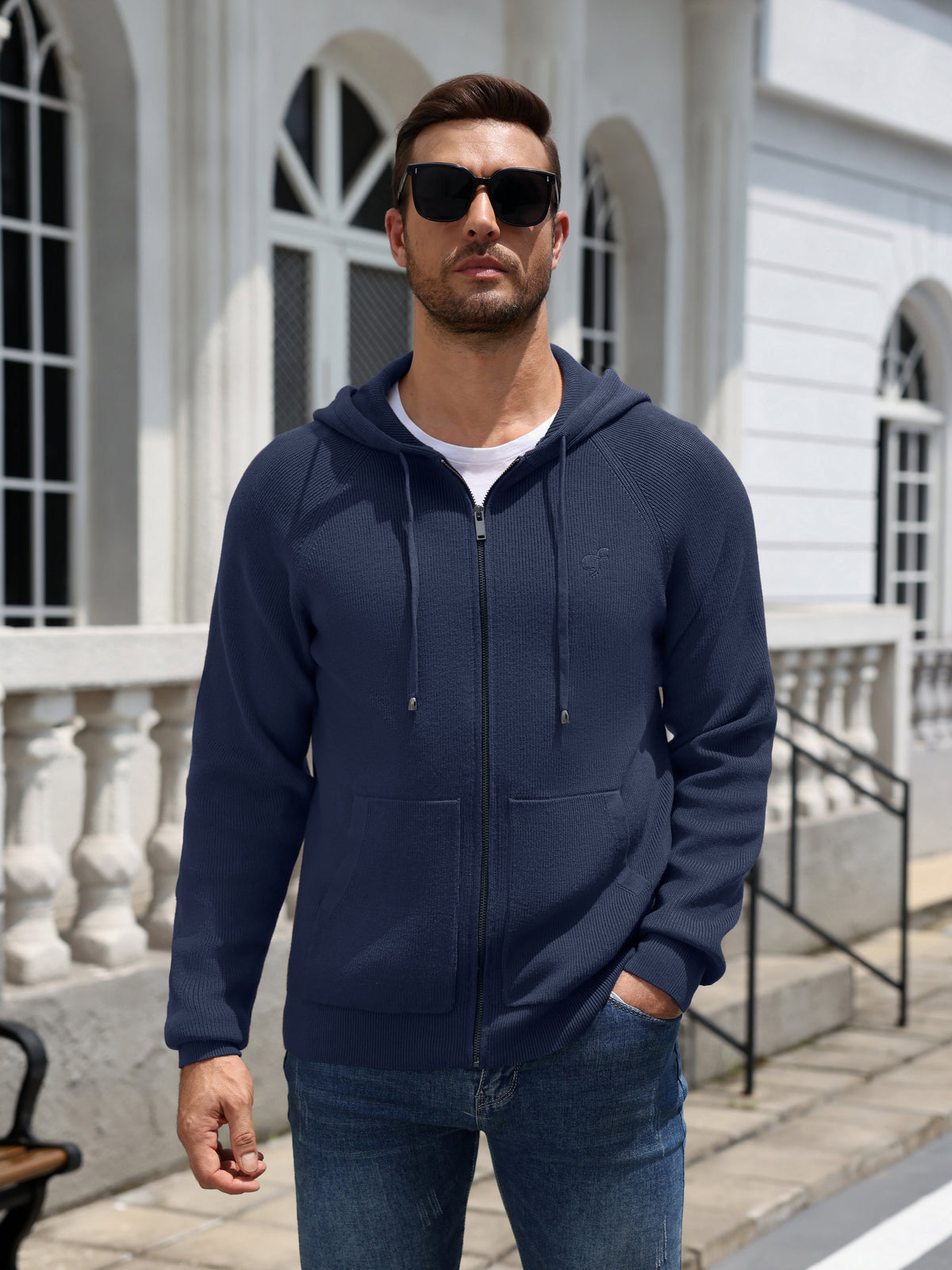 Full Zip Hoodie Knit Sweatshirt Jacket (US Only)