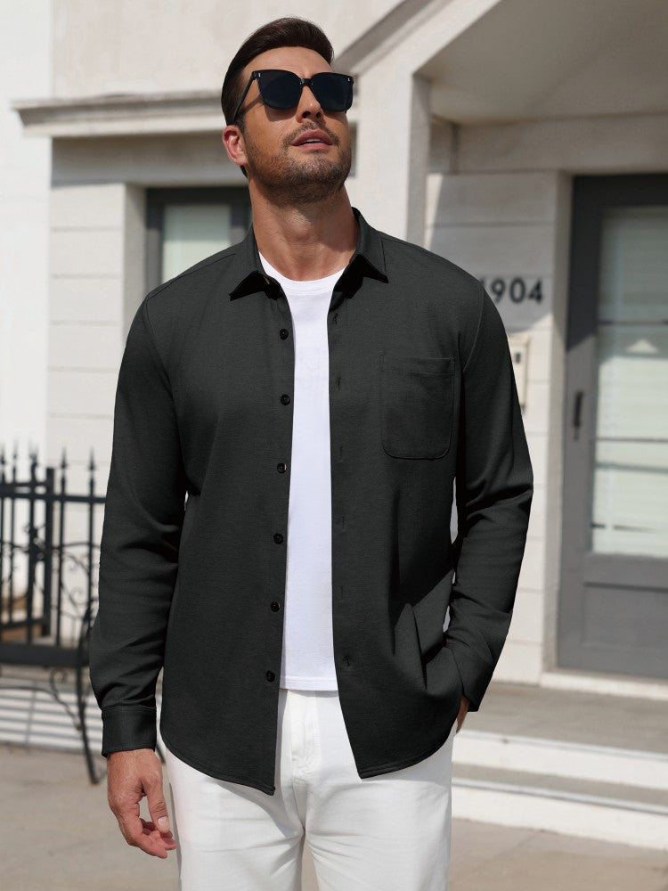 Wrinkle Free Stretch Long Sleeve Button Down Shirt (US Only)