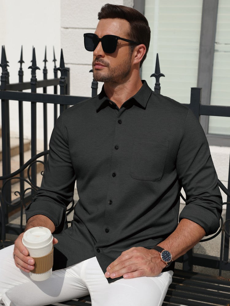 Wrinkle Free Stretch Long Sleeve Button Down Shirt (US Only)