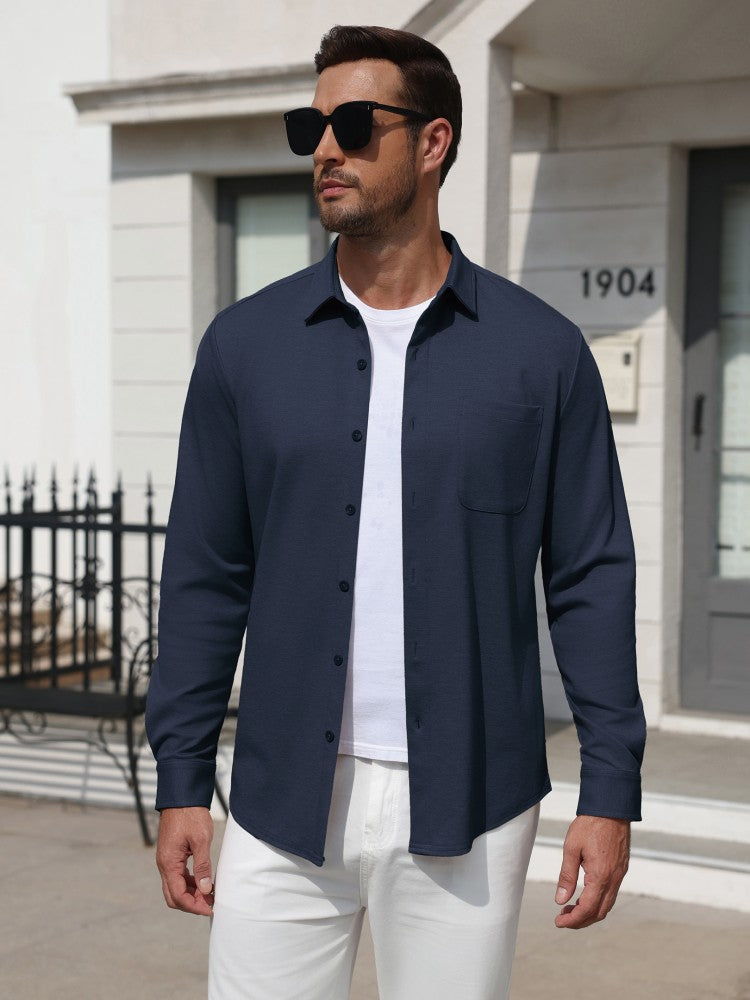 Wrinkle Free Stretch Long Sleeve Button Down Shirt (US Only)