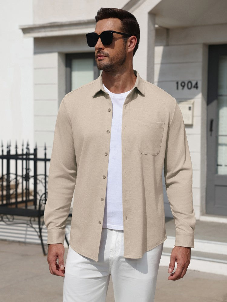 Wrinkle Free Stretch Long Sleeve Button Down Shirt (US Only)