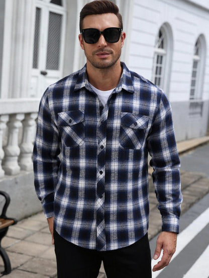 Lightweight Plaid Long Sleeve Flannel Button Down Shirt (US Only)
