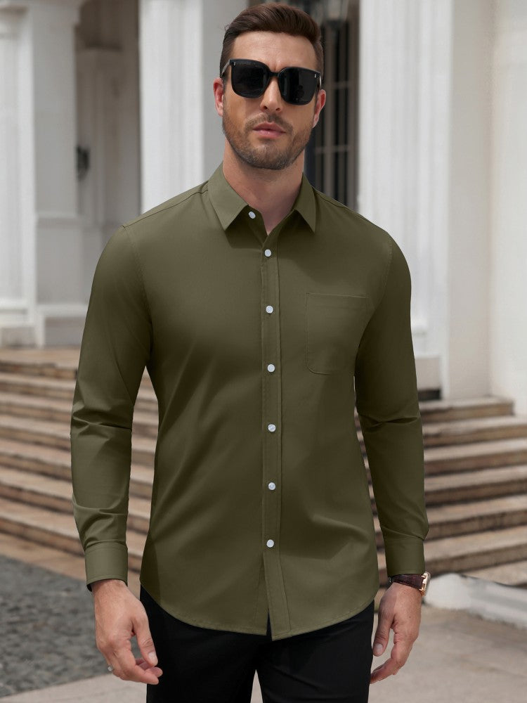 Wrinkle Free Slim Fit Long Sleeve Dress Shirt (US Only)