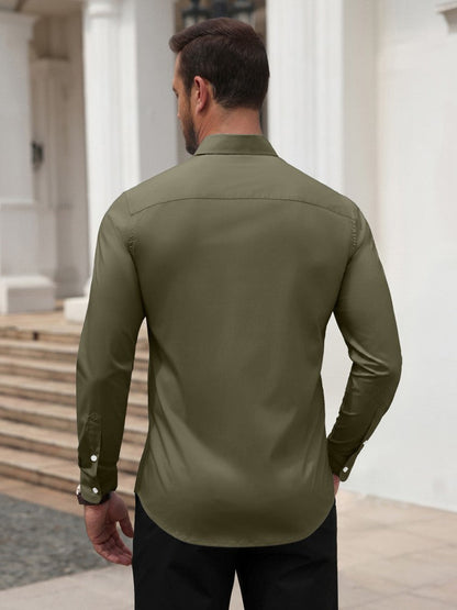 Wrinkle Free Slim Fit Long Sleeve Dress Shirt (US Only)