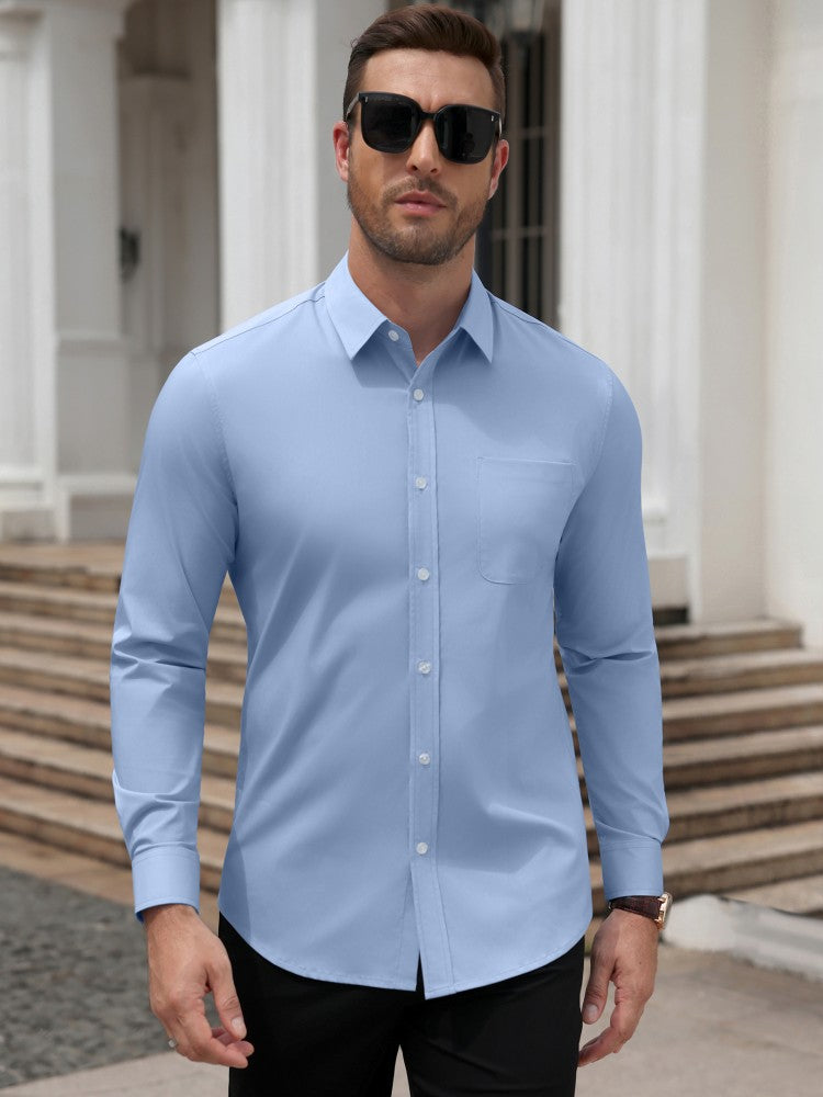 Wrinkle Free Slim Fit Long Sleeve Dress Shirt (US Only)