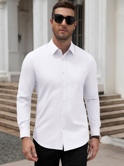 Wrinkle Free Slim Fit Long Sleeve Dress Shirt (US Only)