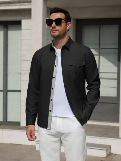Wrinkle Free Stretch Long Sleeve Button Down Dress Shirt (US Only)