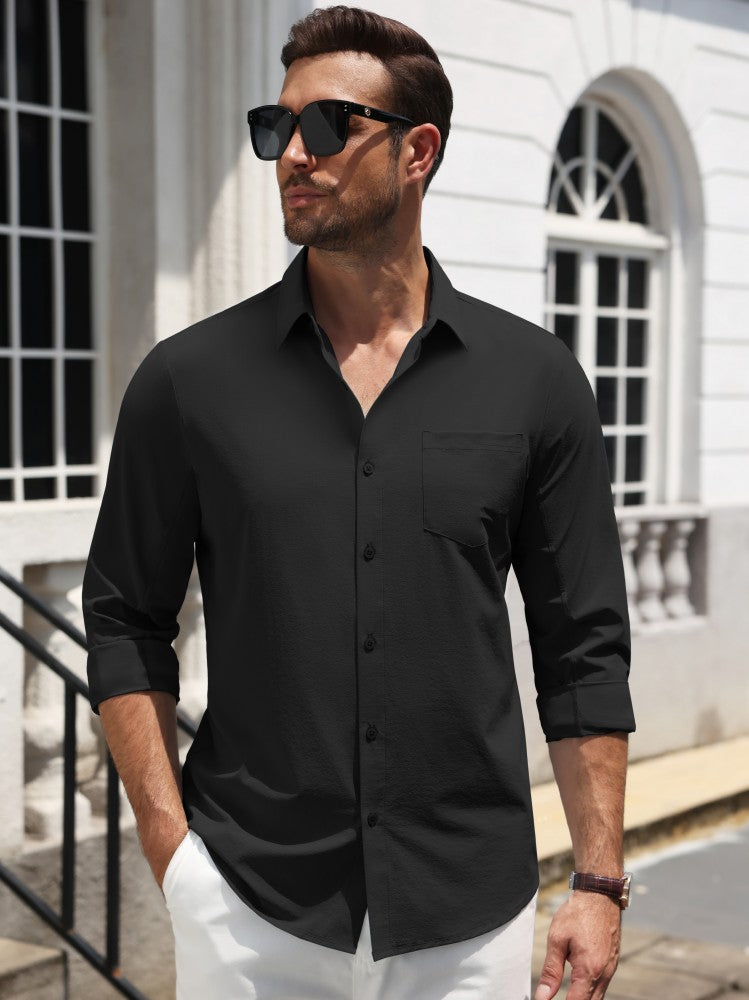 Wrinkle Free Textured Button Down Dress Shirt (US Only)