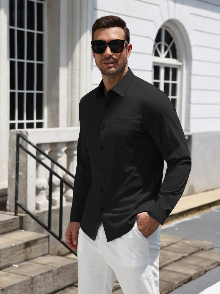 Wrinkle Free Textured Button Down Dress Shirt (US Only)