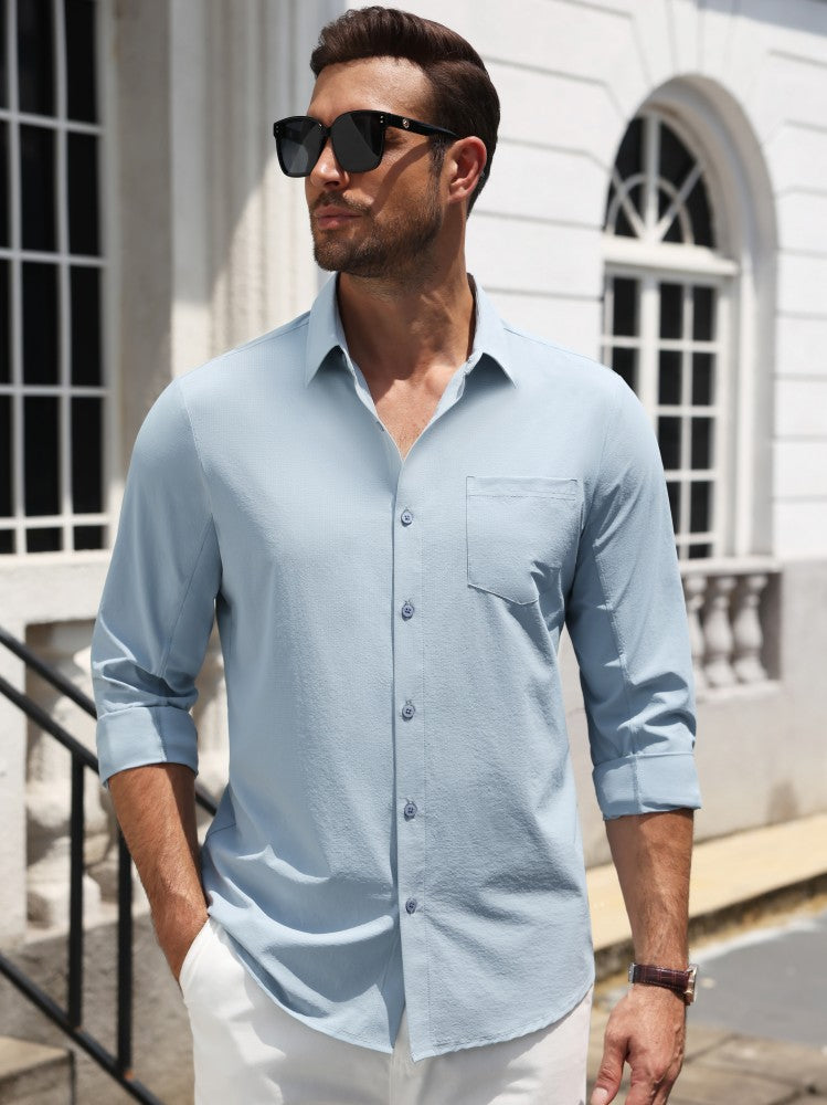 Wrinkle Free Textured Button Down Dress Shirt (US Only)