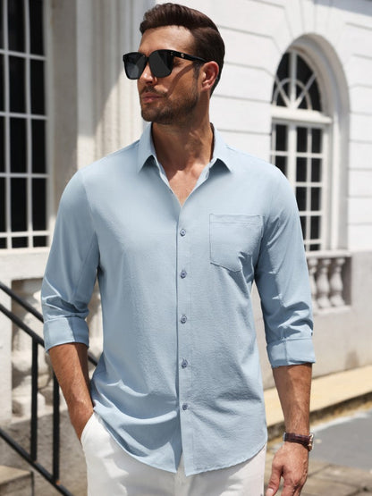 Wrinkle Free Textured Button Down Dress Shirt (US Only)