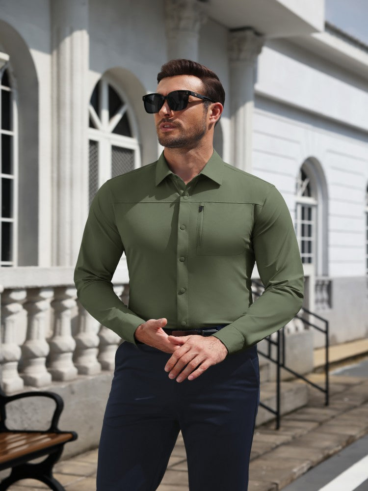 Lightweight Long Sleeve Snap Button Sun Shirt (US Only)