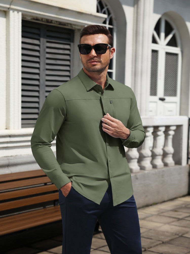 Lightweight Long Sleeve Snap Button Sun Shirt (US Only)