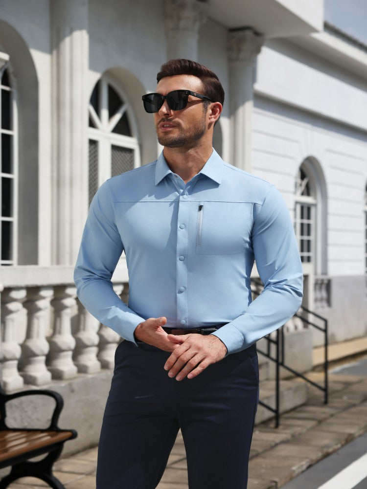Lightweight Long Sleeve Snap Button Sun Shirt (US Only)