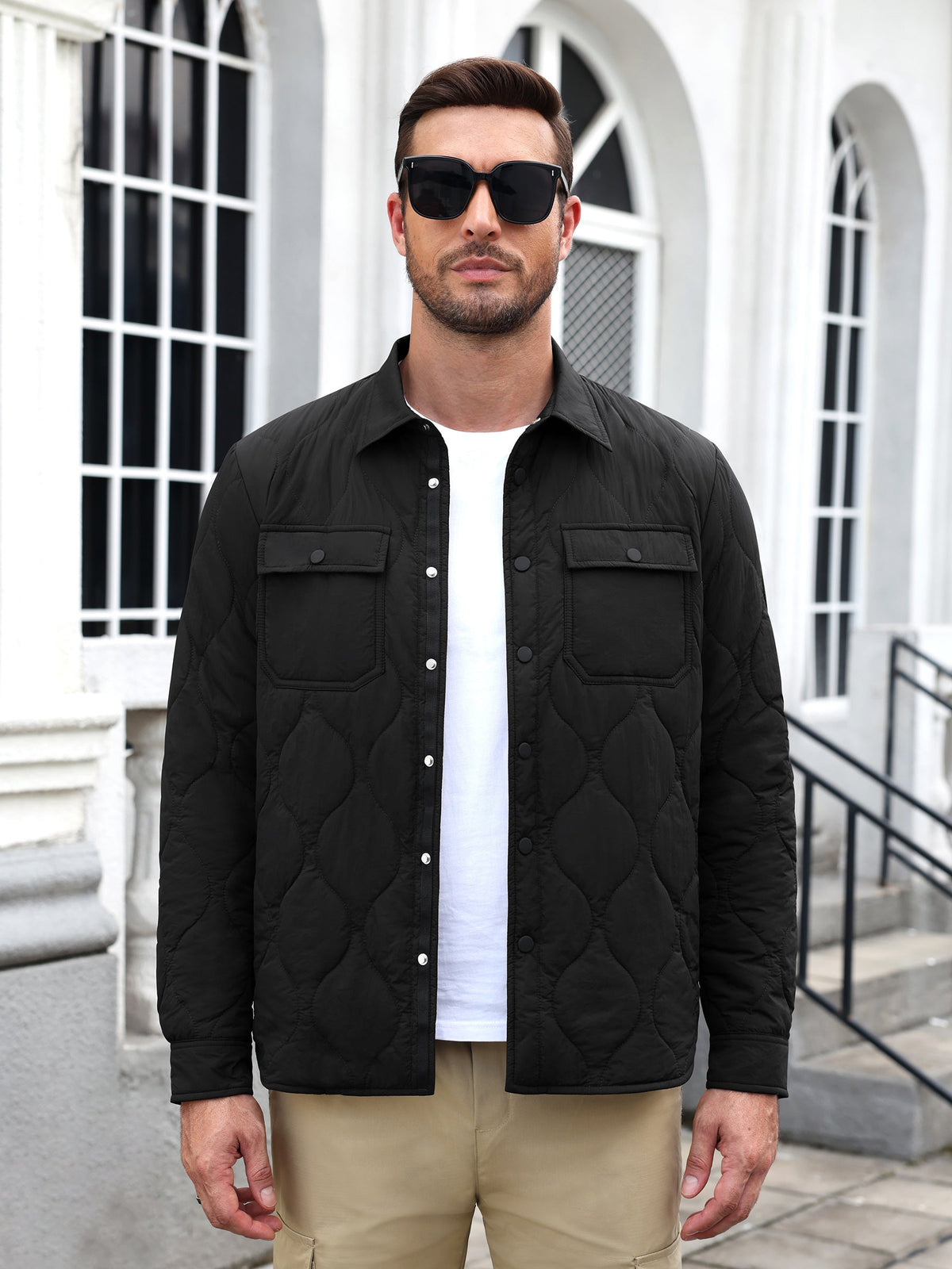 Snap Up Quilted Lightweight Puffer Jacket (US Only)