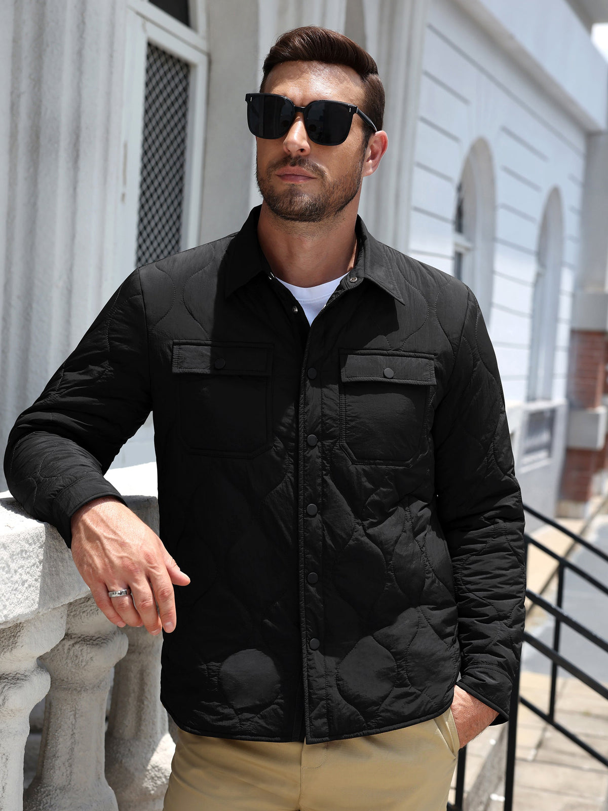 Snap Up Quilted Lightweight Puffer Jacket (US Only)