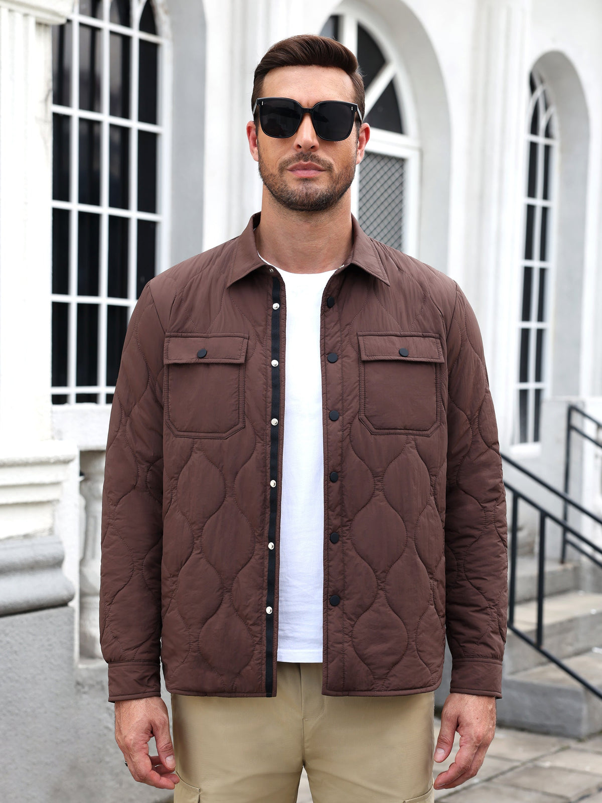 Snap Up Quilted Lightweight Puffer Jacket (US Only)