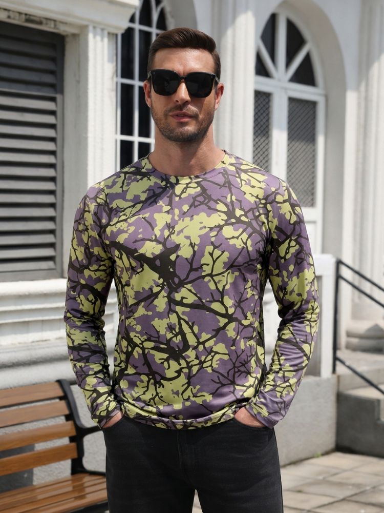 Slim Fit Tree Branch Camo Long Sleeve T-Shirt (US Only)
