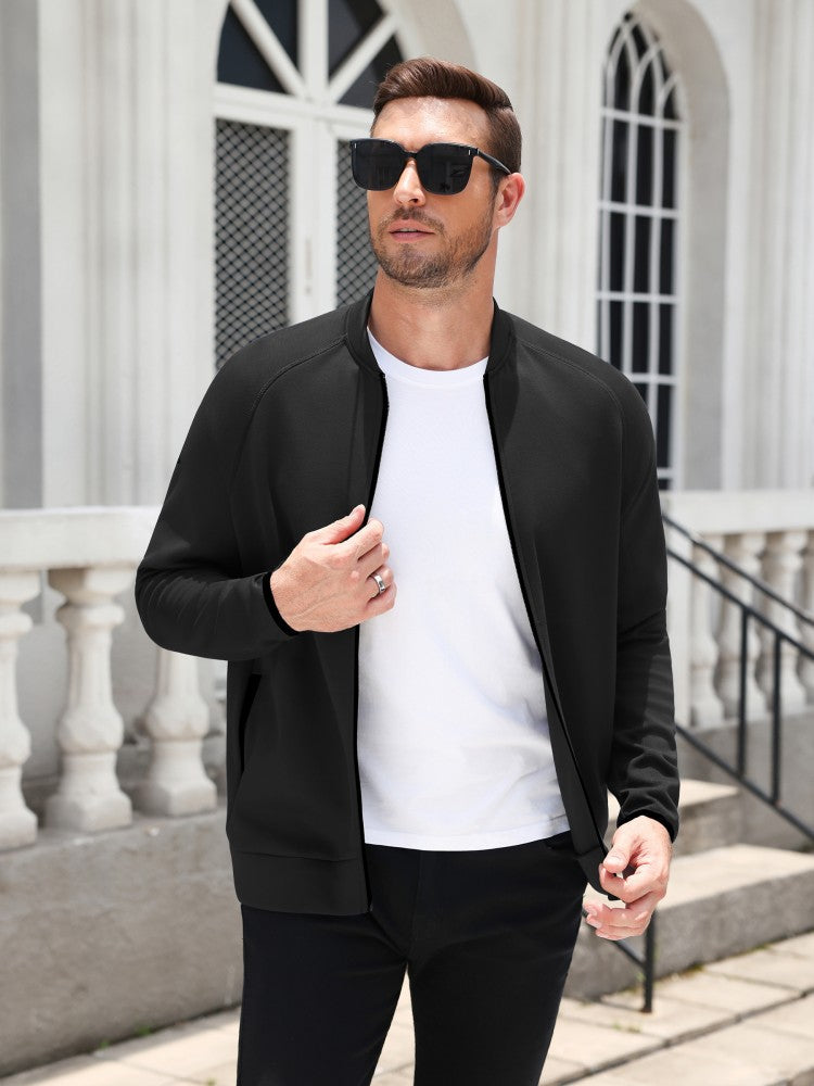 Full Zip Up Mock Neck Sport Sweatshirt (US Only)