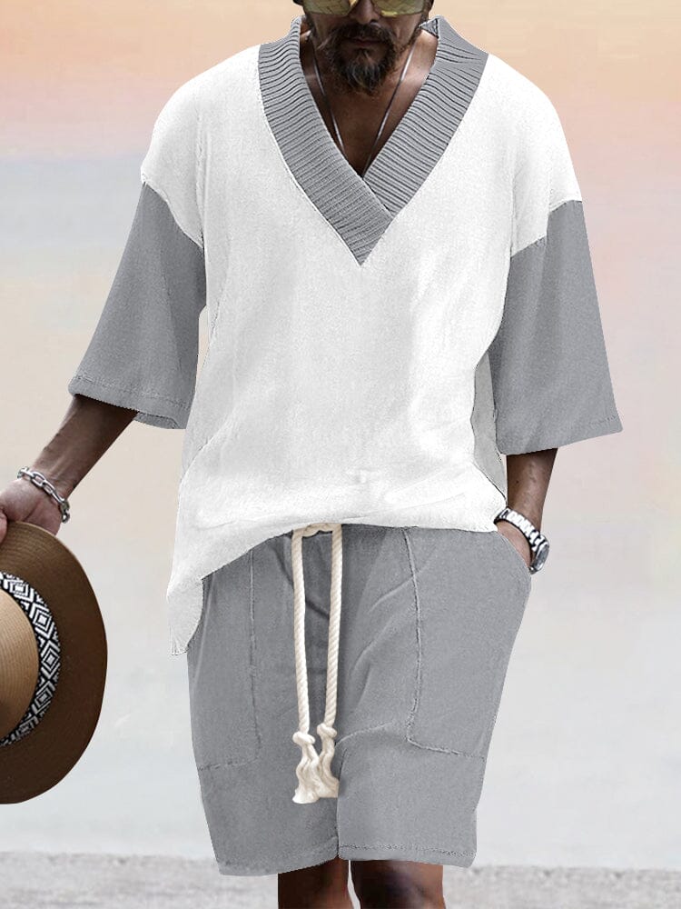 Cozy Splicing Sweatshirt Set