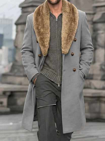 Comfy Double-Breasted Tweed Coat