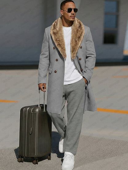 Comfy Double-Breasted Tweed Coat
