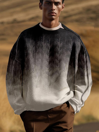 Stylish Gradient Sweatshirt with Shoulder Zip