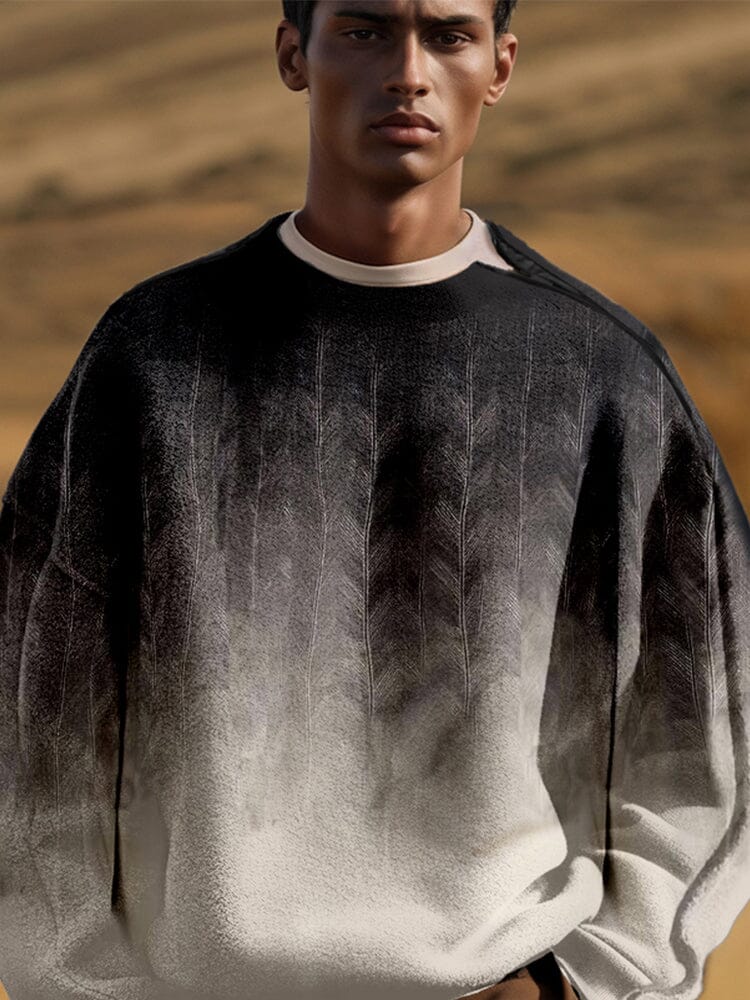 Stylish Gradient Sweatshirt with Shoulder Zip
