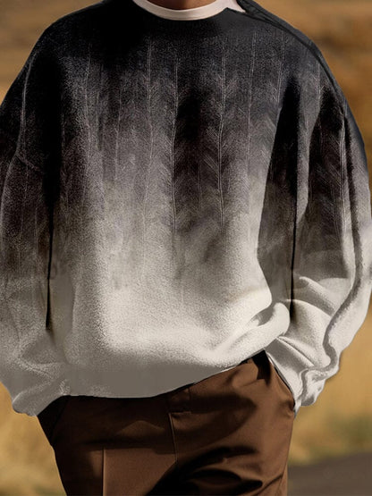 Stylish Gradient Sweatshirt with Shoulder Zip