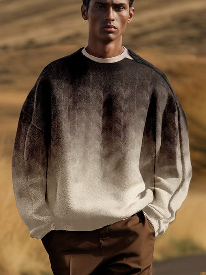 Stylish Gradient Sweatshirt with Shoulder Zip