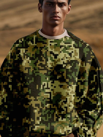 Classic Camo Sweatshirt with Shoulder Zip