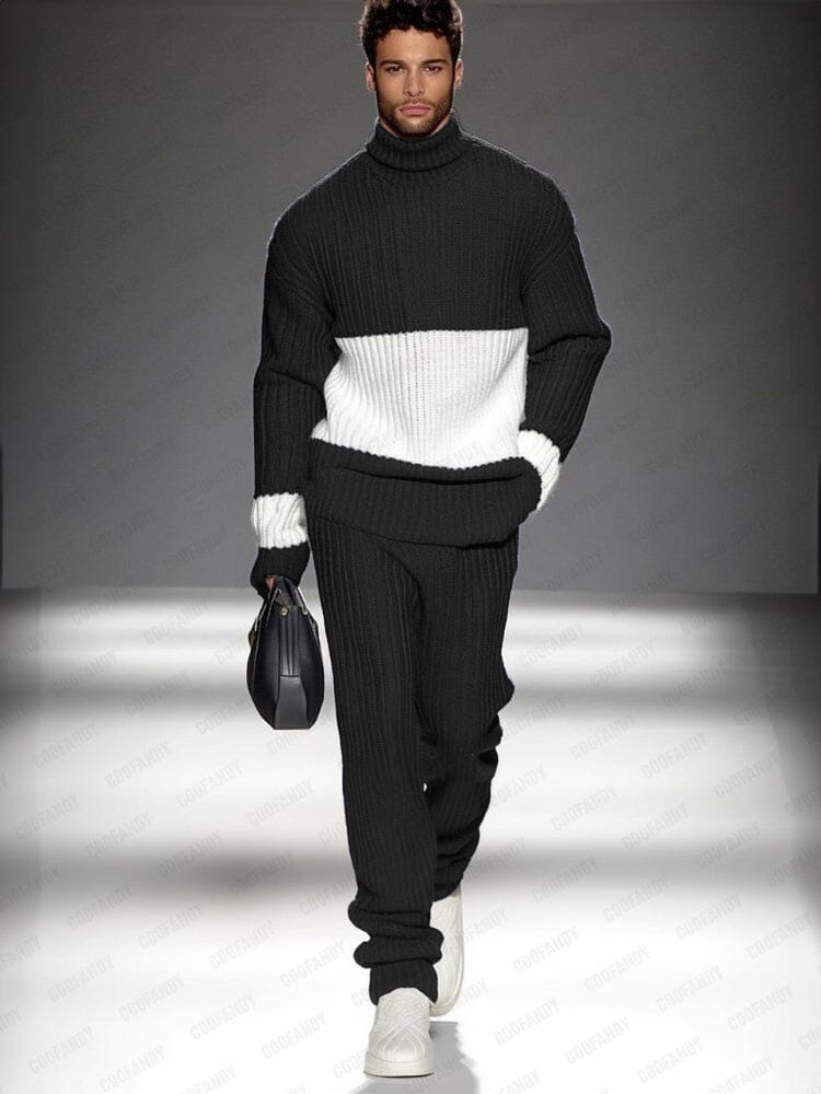 Smart Casual Color-Block Knit Set