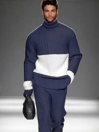 Smart Casual Color-Block Knit Set