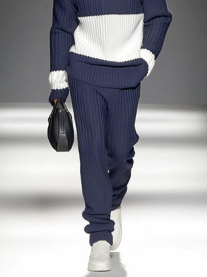Smart Casual Color-Block Knit Set