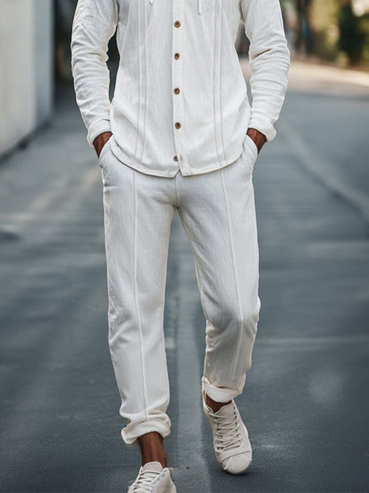 Leisure Hooded Shirt Pants Set