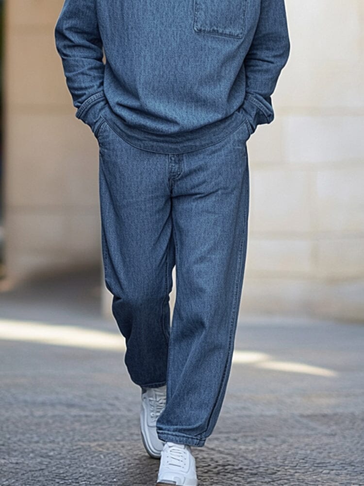 Athleisure 100% Cotton Denim Matching Set