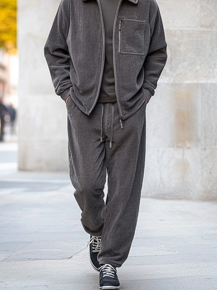 Versatile Corduroy Jacket Pants Set