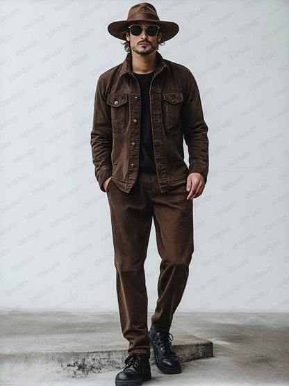 Classic 100% Cotton Cargo Jacket Set