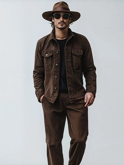 Classic 100% Cotton Cargo Jacket Set